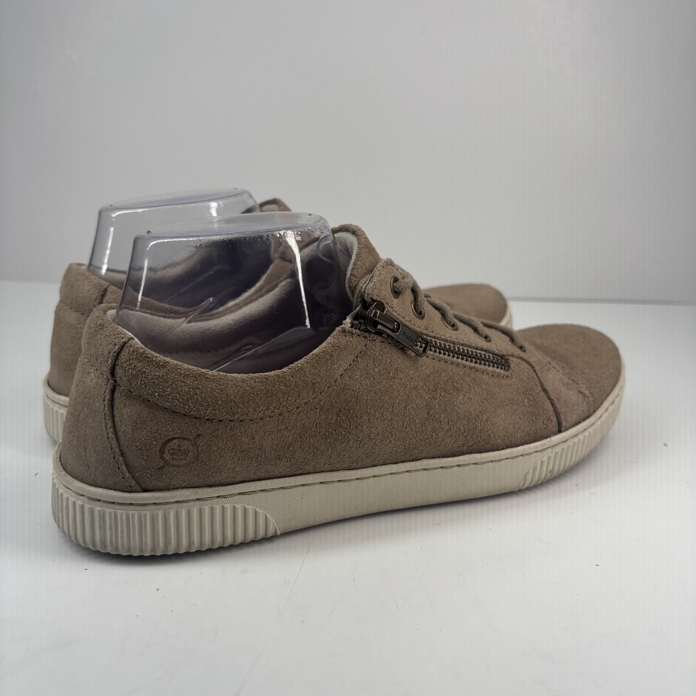Born Tamara Women's US 10M Taupe Suede Low-Top Casual Sneakers Lace-Up Side Zip - Picture 12 of 16
